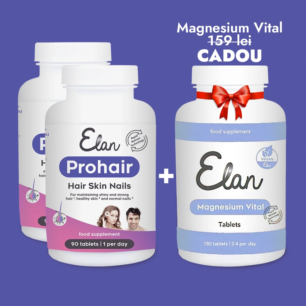 HairBoost Trio pachet 6 Luni + Magneziu CADOU - Tratament Intensiv anti Căderea Părului
