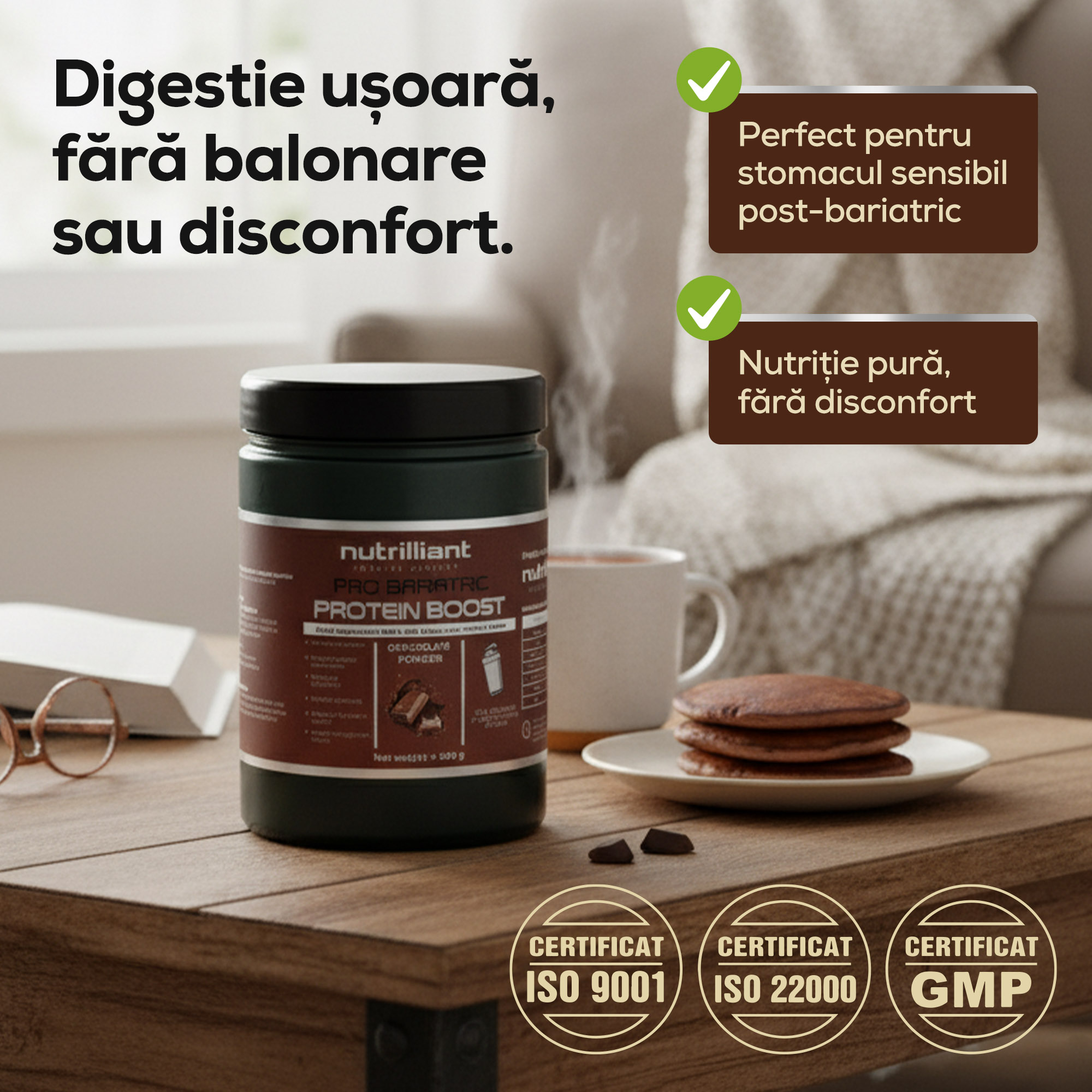 Pudră proteică fermentată în granule de kefir, cu aromă de ciocolată - Whey Kefir - NUTRILLIANT - imagine 5