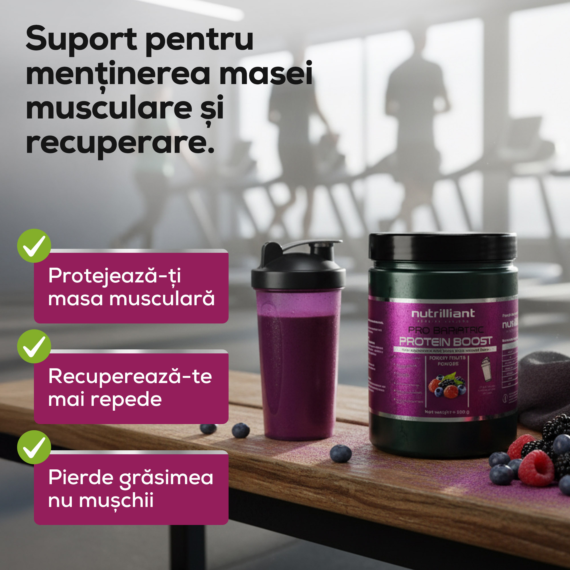 Pudră proteică fermentată în granule de kefir, cu aromă naturală de fructe de pădure - Whey Kefir - NUTRILLIANT - imagine 2