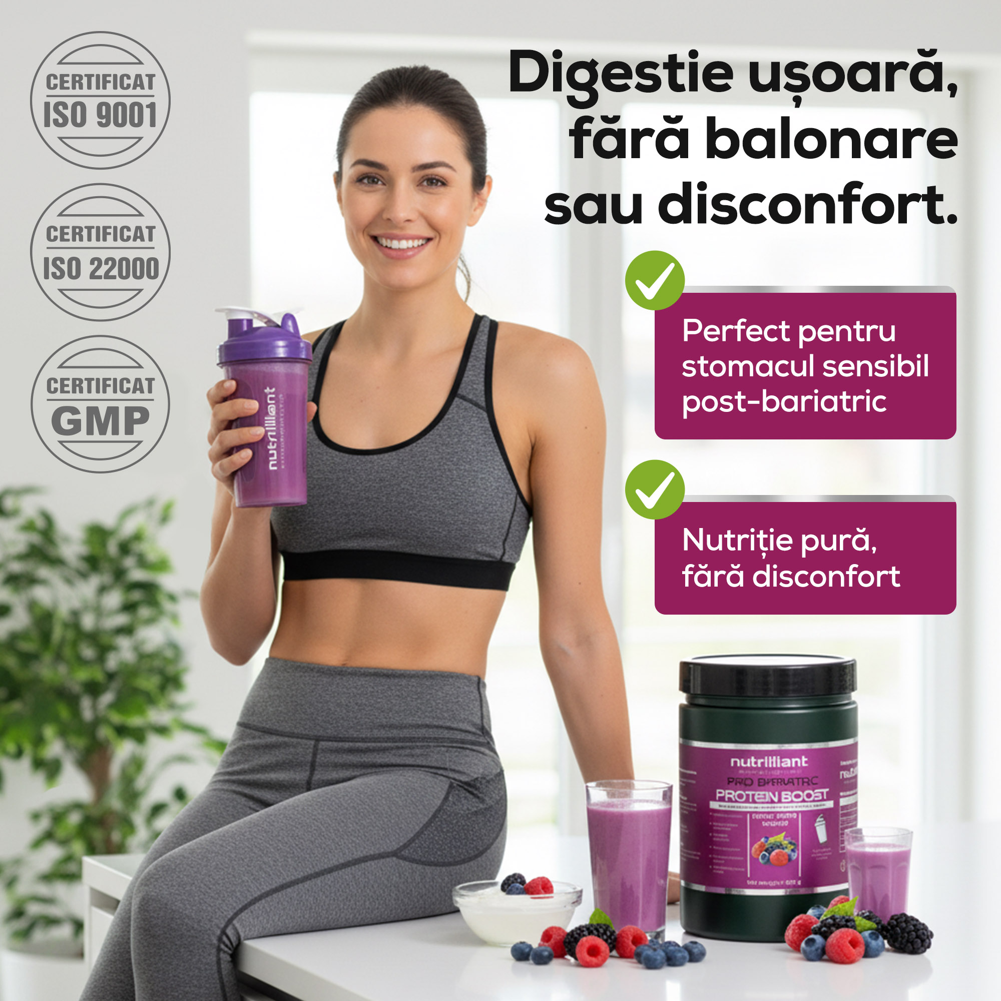 Pudră proteică fermentată în granule de kefir, cu aromă naturală de fructe de pădure - Whey Kefir - NUTRILLIANT - imagine 4
