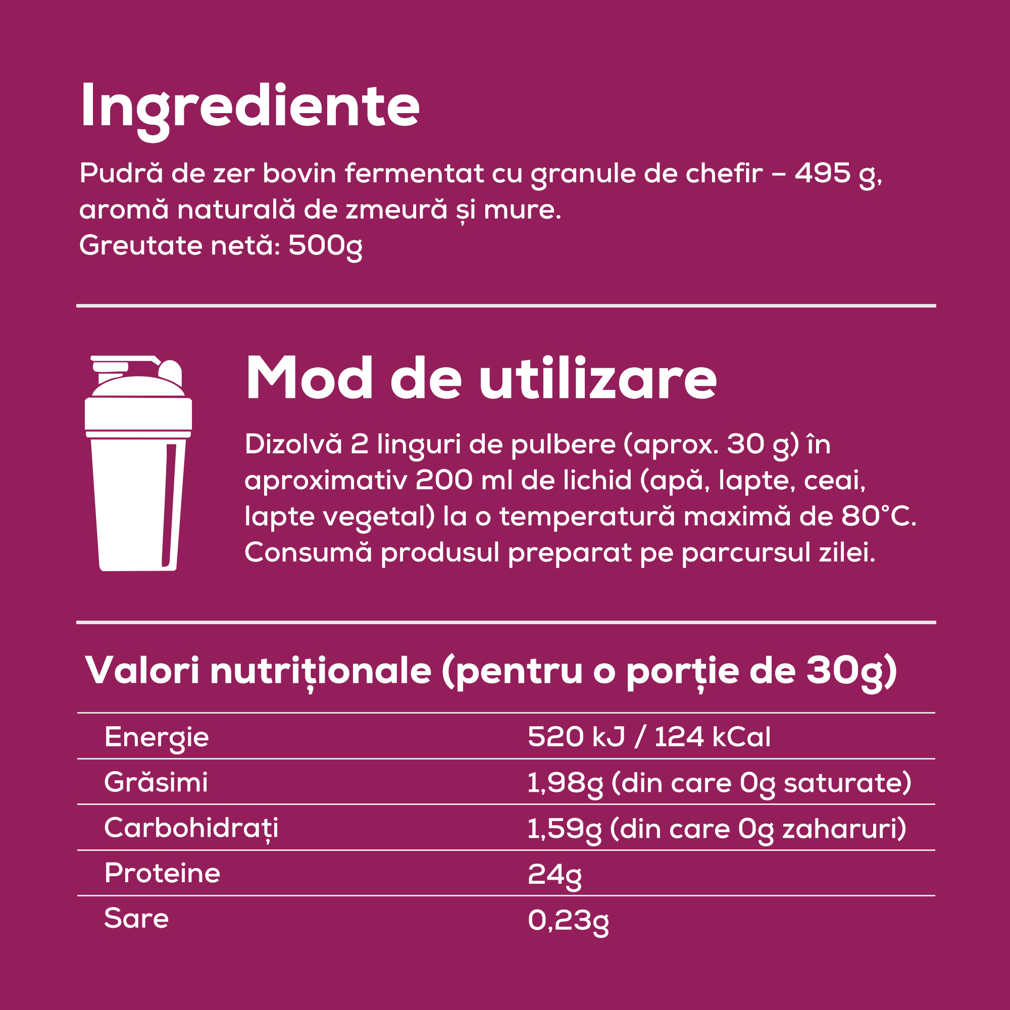 Pudră proteică fermentată în granule de kefir, cu aromă naturală de fructe de pădure - Whey Kefir - NUTRILLIANT - imagine 5