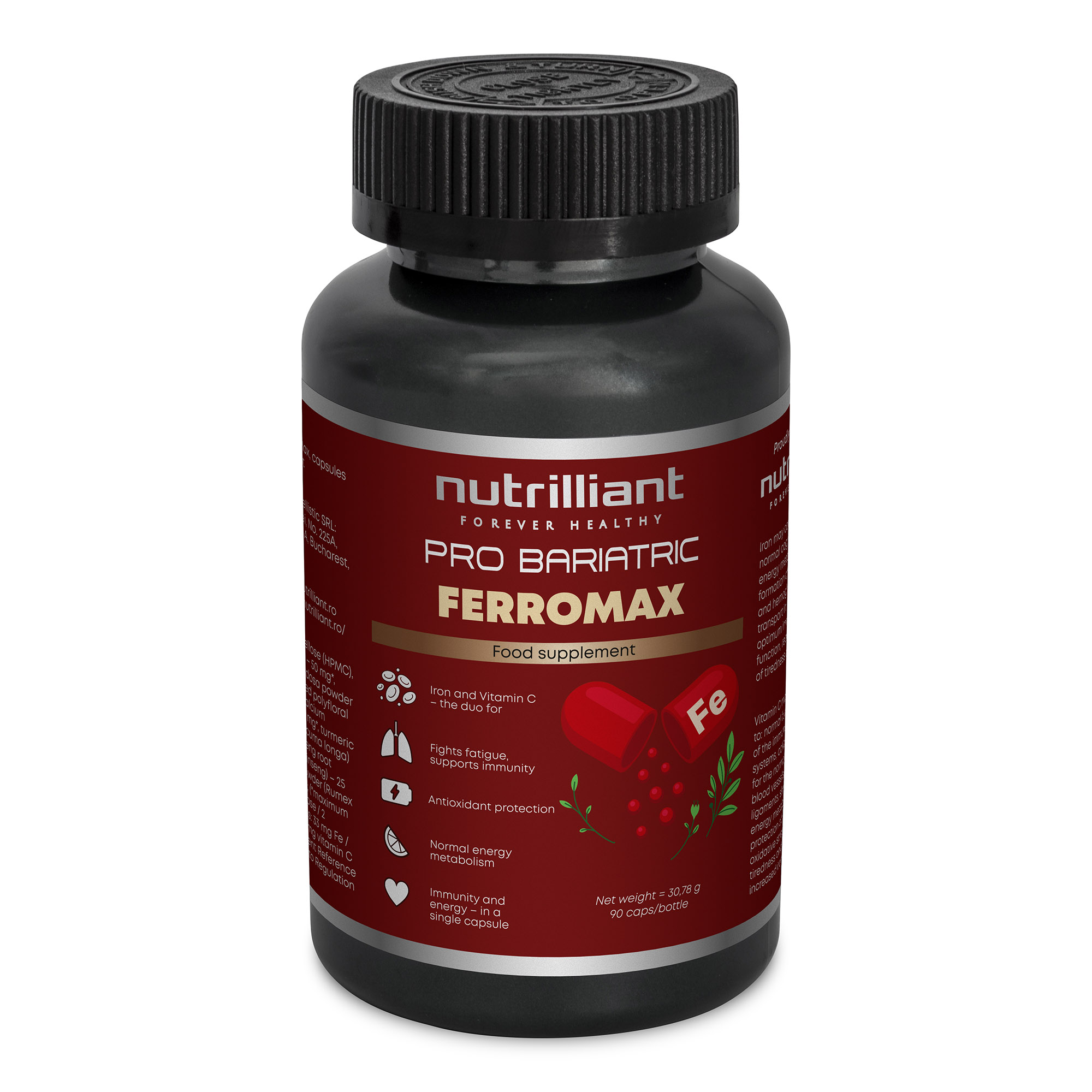 flacon supliment fier Feromax Nutrilliant